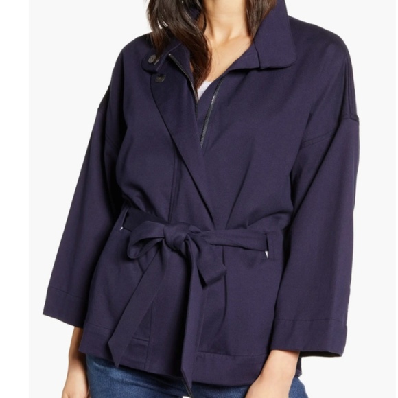 AG Adriano Goldschmied Kahlen Belted Jacket In Indigo Ink Size Medium EUC - Picture 2 of 11